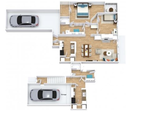 Floor plan for 2 beds, 1 bath, 1103 sqft